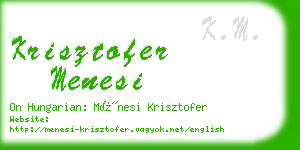 krisztofer menesi business card